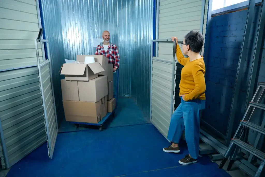 Man using self storage