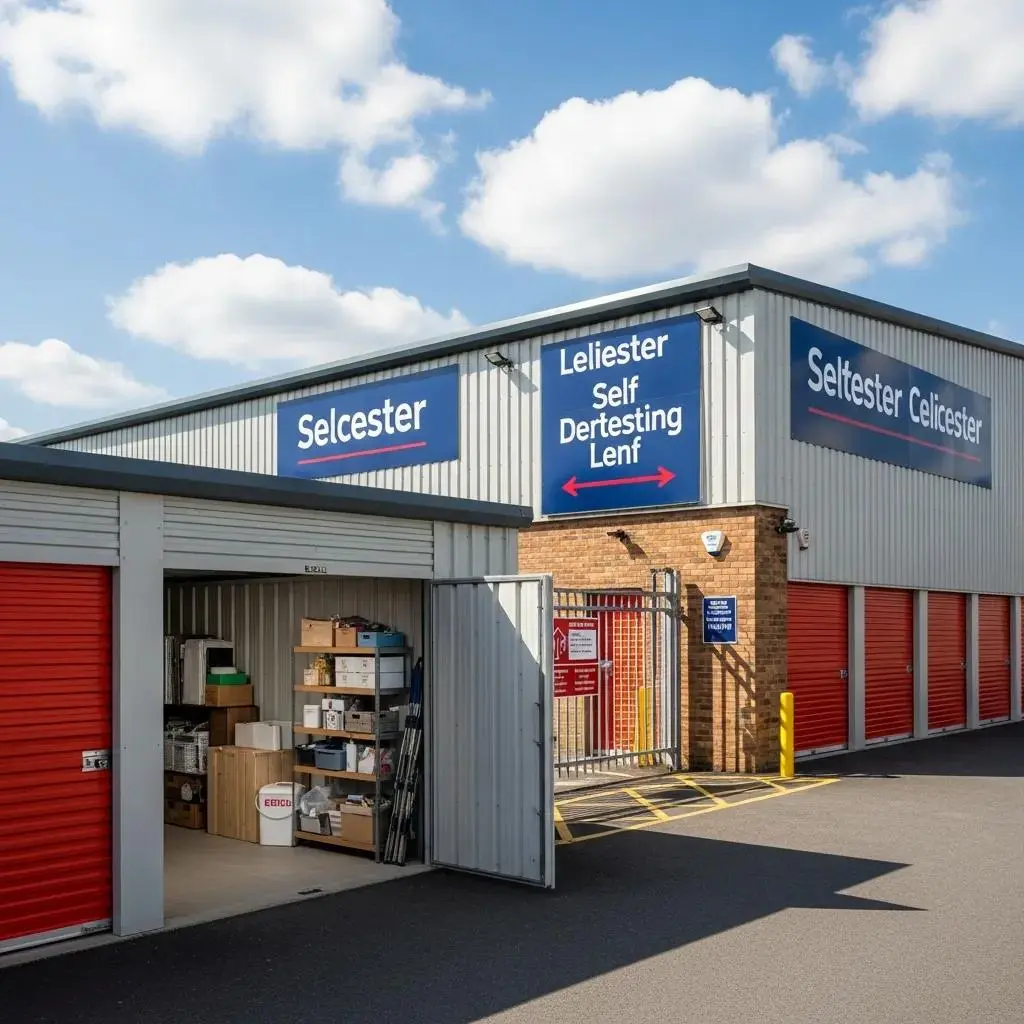 Self storage facility in Leicester with organized units and bright exterior